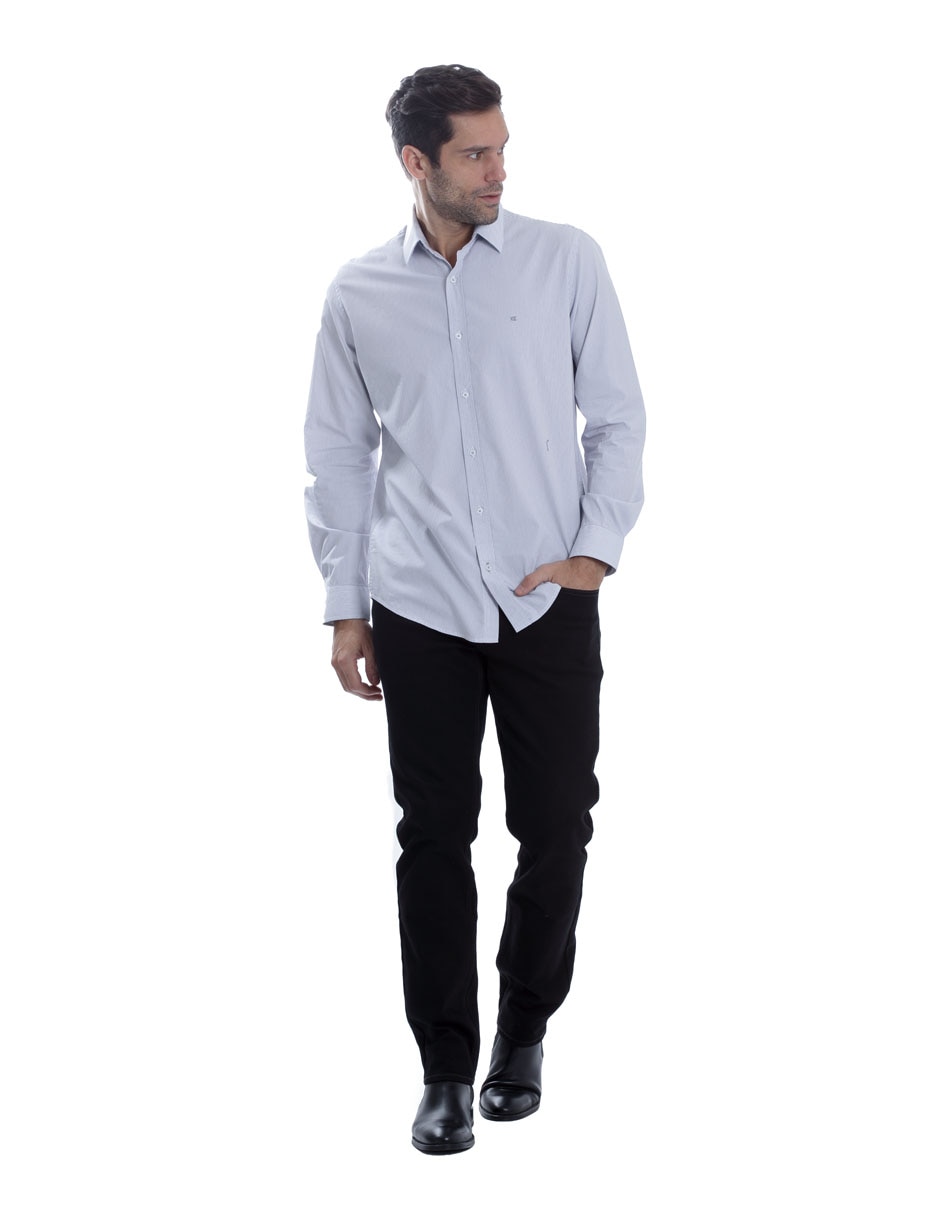 Camisa casual de algodón manga larga para hombre 2