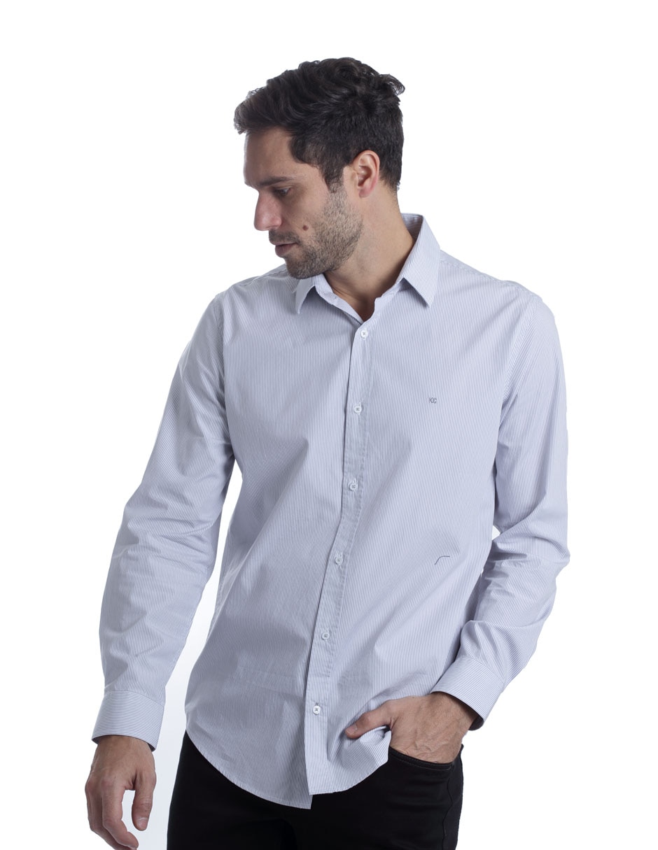 Camisa casual de algodón manga larga para hombre 4