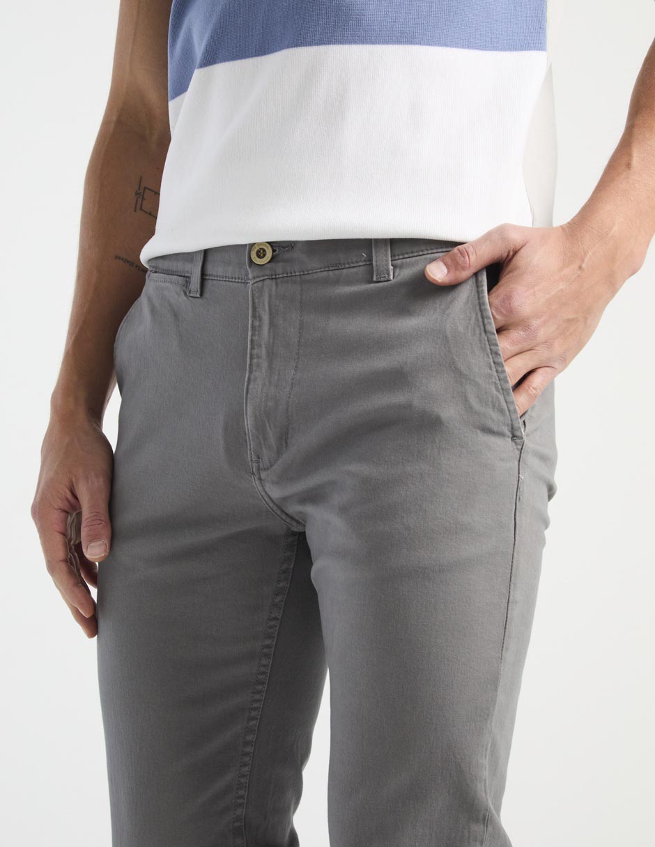 Pantalón chino slim de algodón para hombre 4