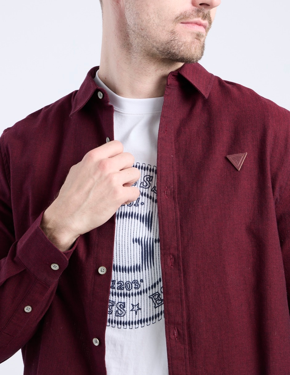 Camisa casual de algodón manga larga para hombre 4