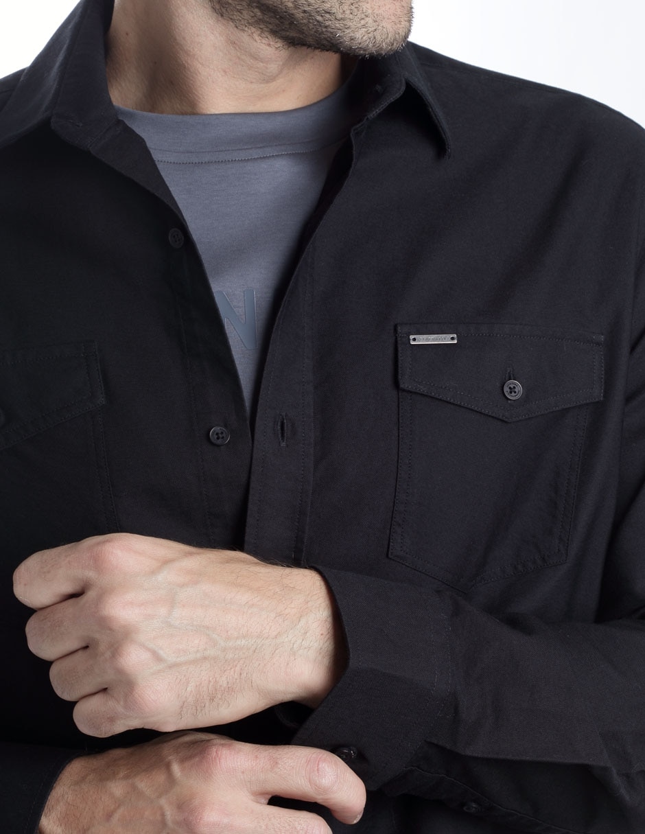 Camisa casual de algodón manga larga para hombre 3