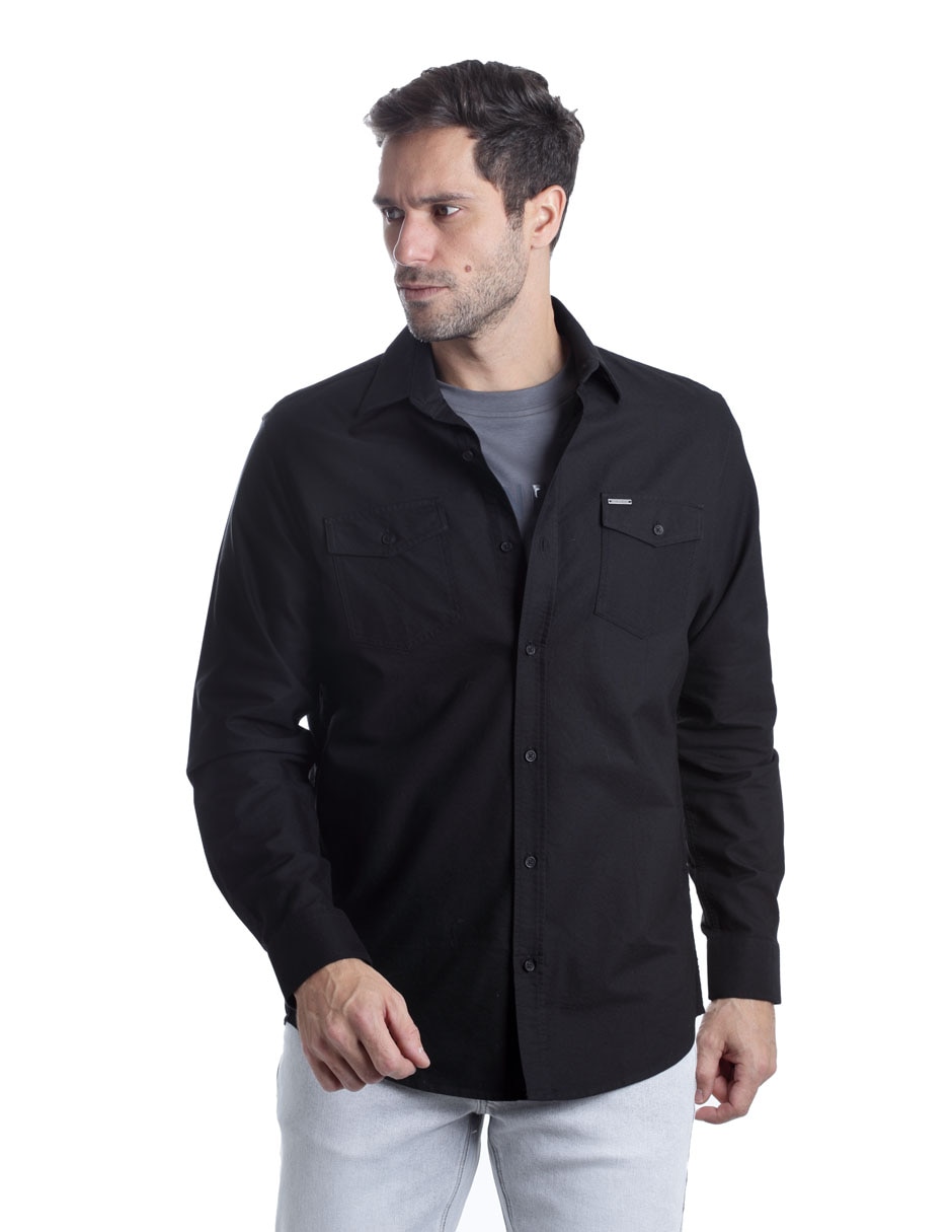 Camisa casual de algodón manga larga para hombre 4
