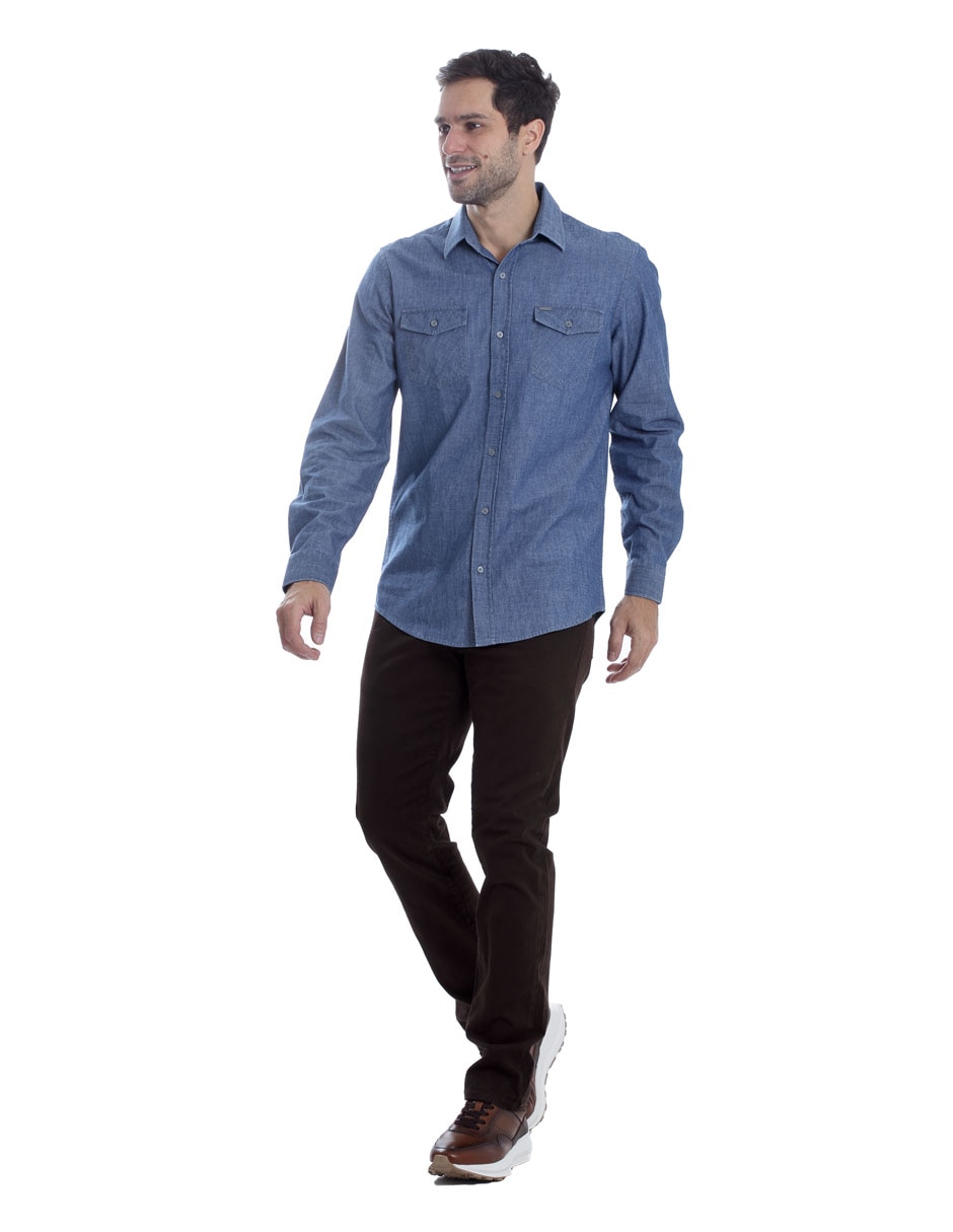 Camisa casual de algodón manga larga para hombre 2