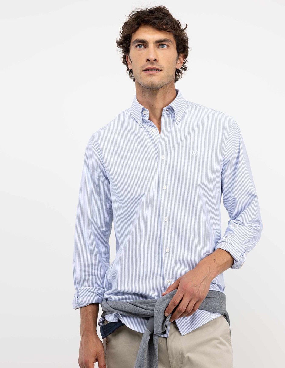 Camisa casual de algodón manga larga para hombre