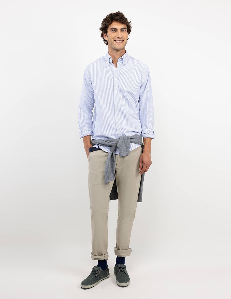 Camisa casual de algodón manga larga para hombre 2