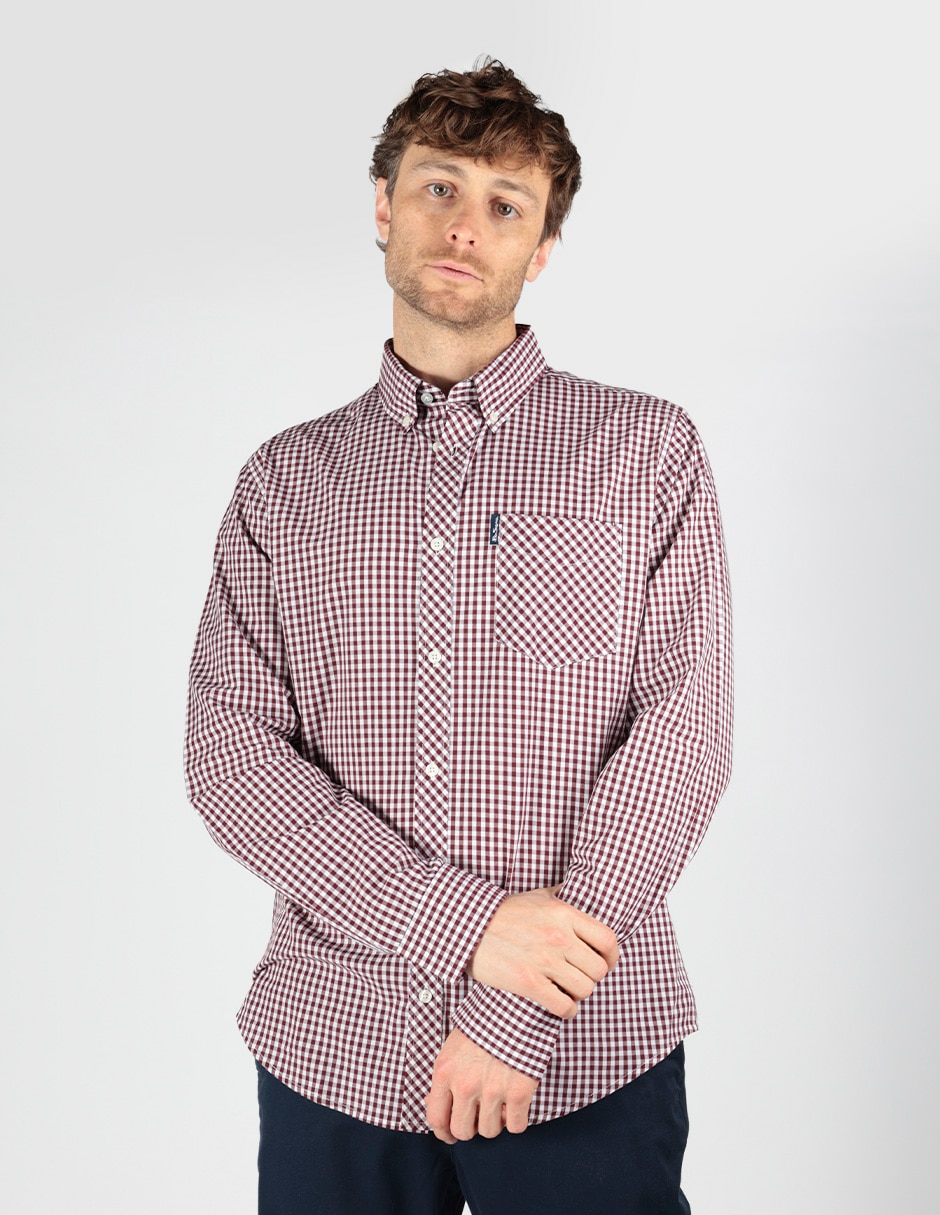 Camisa business casual de algodón manga larga para hombre Camisa business casual de algodón manga larga para hombre