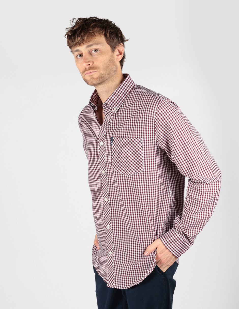 Camisa business casual de algodón manga larga para hombre 4
