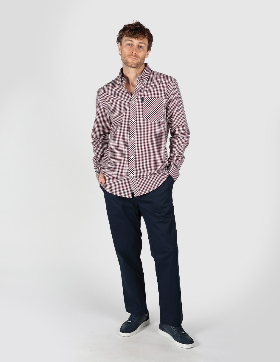 Camisa business casual de algodón manga larga para hombre 5