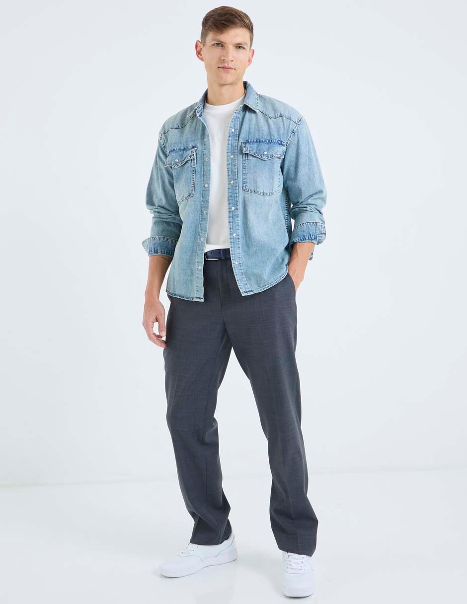 Camisa casual de algodón manga larga para hombre 3