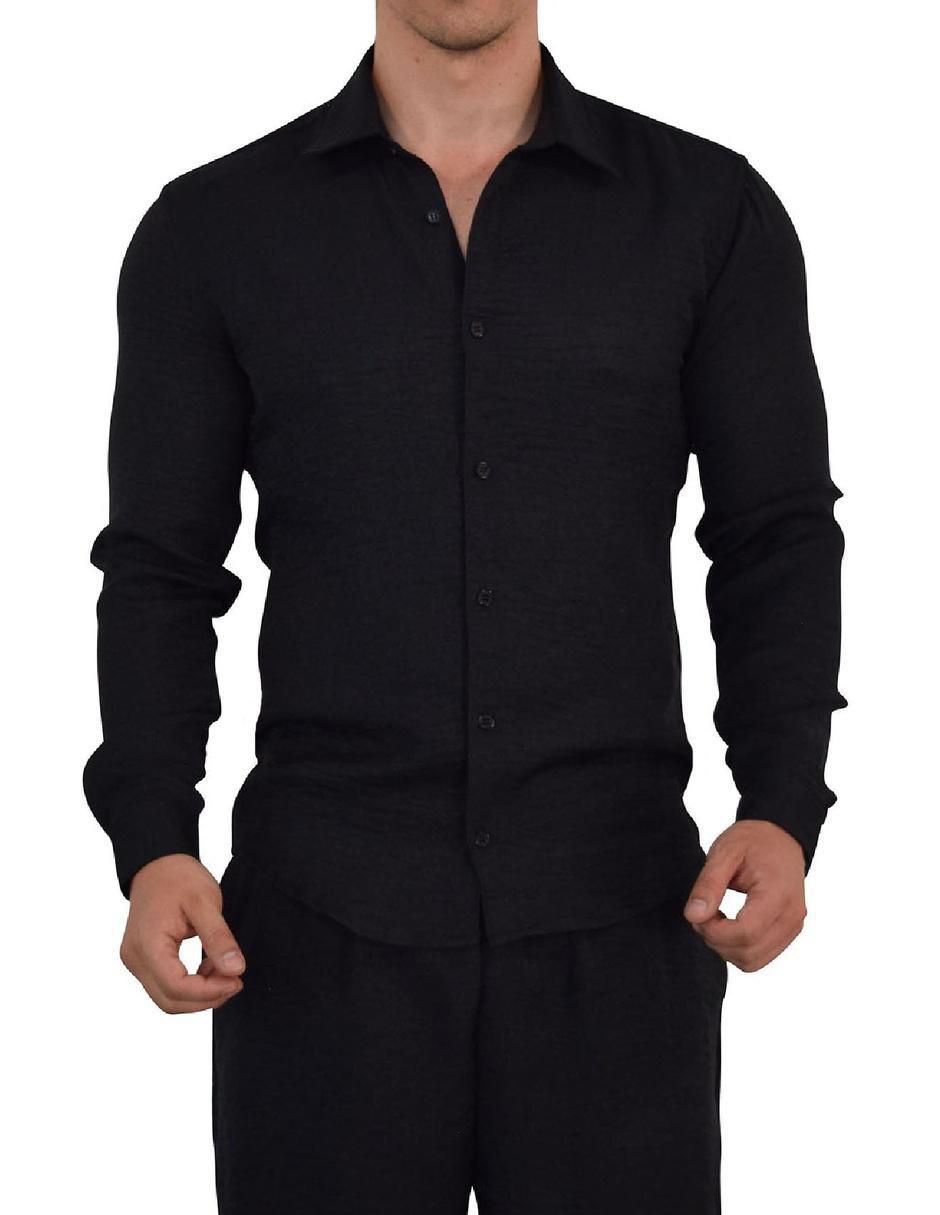 Camisa casual manga larga para hombre 2