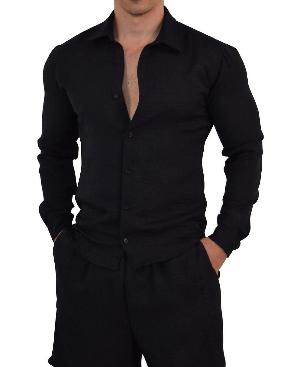 Camisa casual manga larga para hombre 3