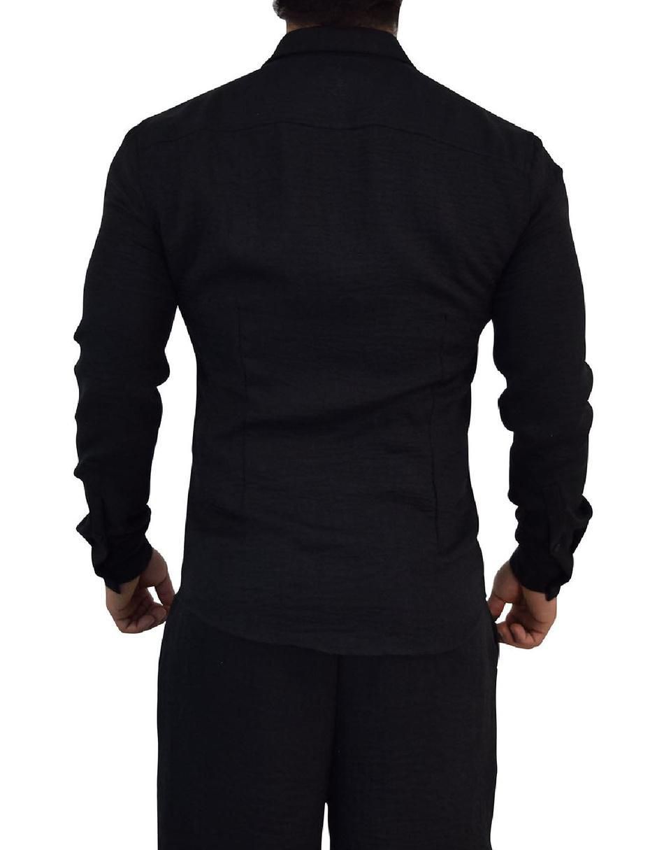 Camisa casual manga larga para hombre 4