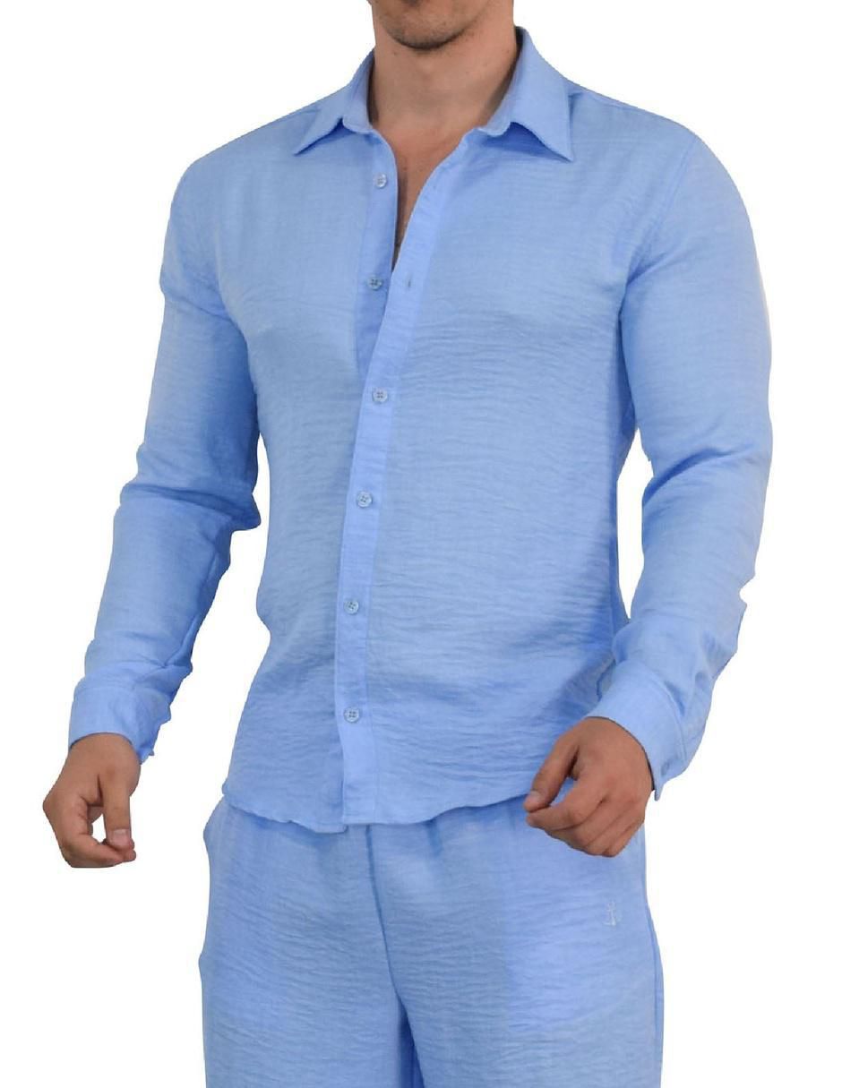 Camisa casual manga larga para hombre