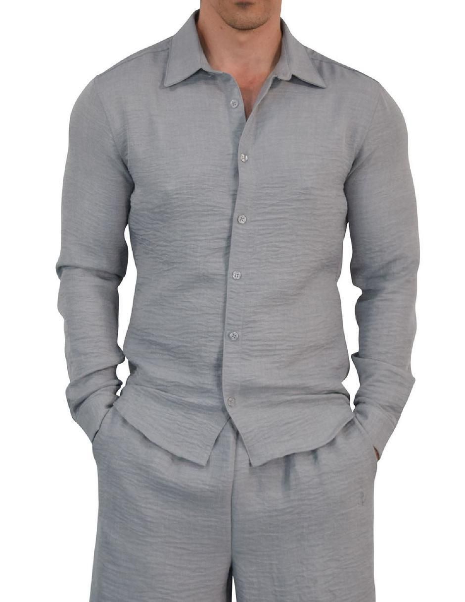 "camisa/sobrecamisa" casual john leopard "de" (si aplica) poliéster "manga" larga "para hombre"