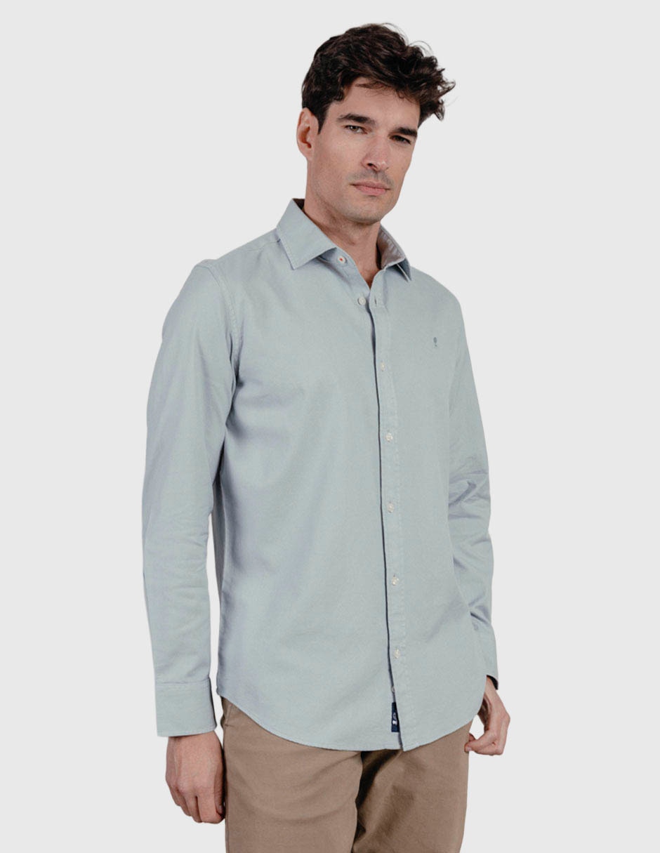 Camisa casual de algodón manga larga para hombre 2