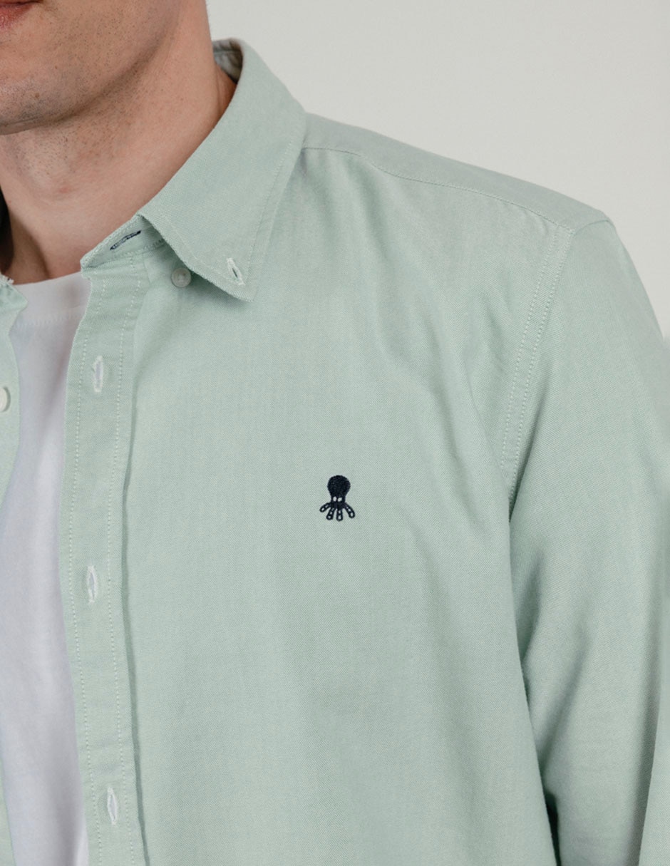 Sobrecamisa casual de algodón manga larga para hombre 2