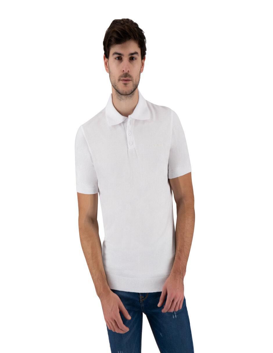 Playera tipo polo tejido de punto plano para hombre