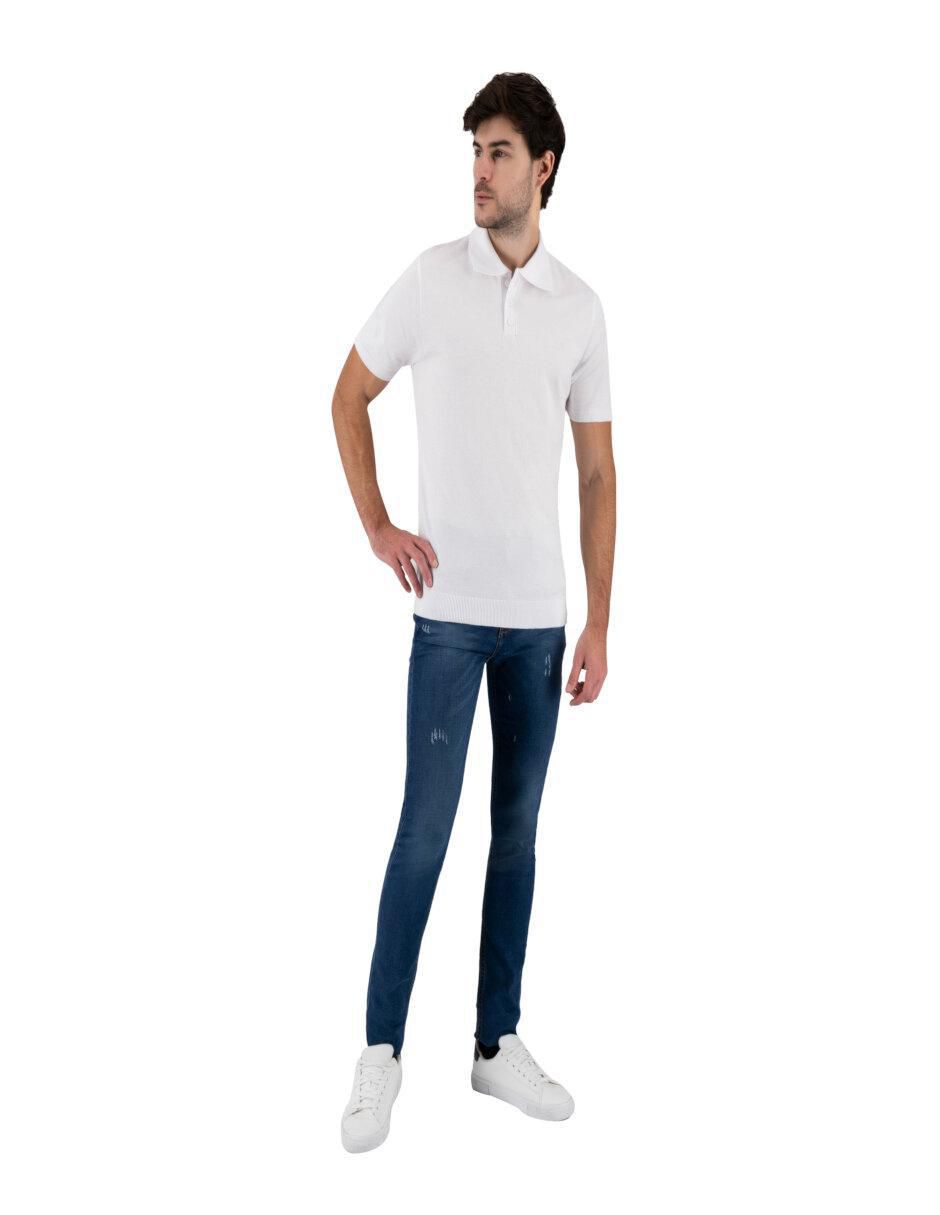Playera tipo polo tejido de punto plano para hombre 2