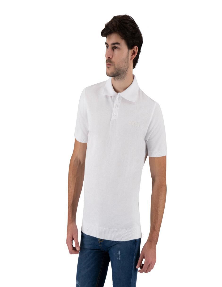 Playera tipo polo tejido de punto plano para hombre 3