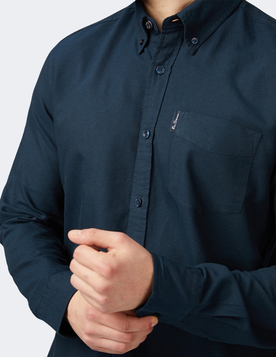 Camisa business casual de algodón manga larga para hombre 3