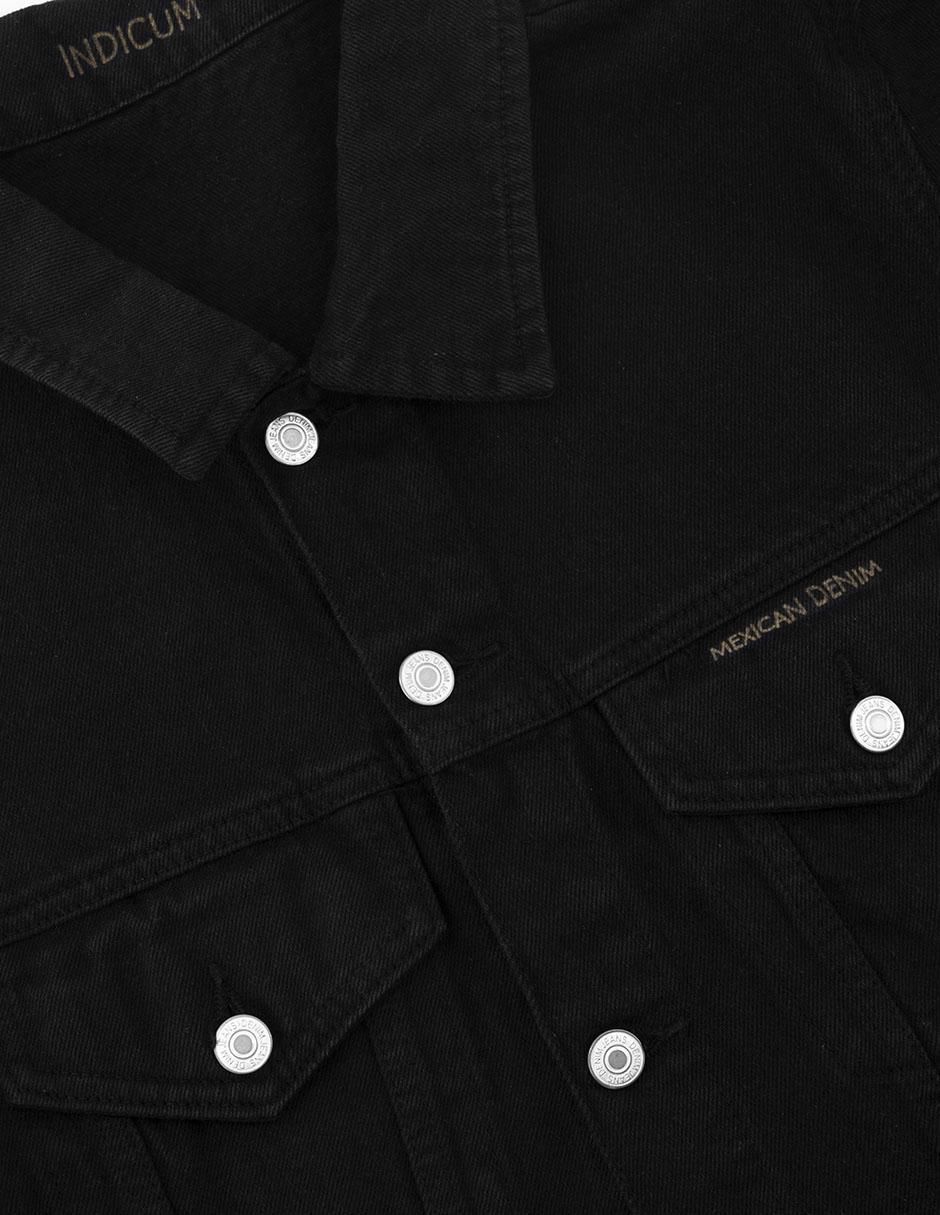 Set chamarra denim de mezclilla con bolsillos para hombre 8