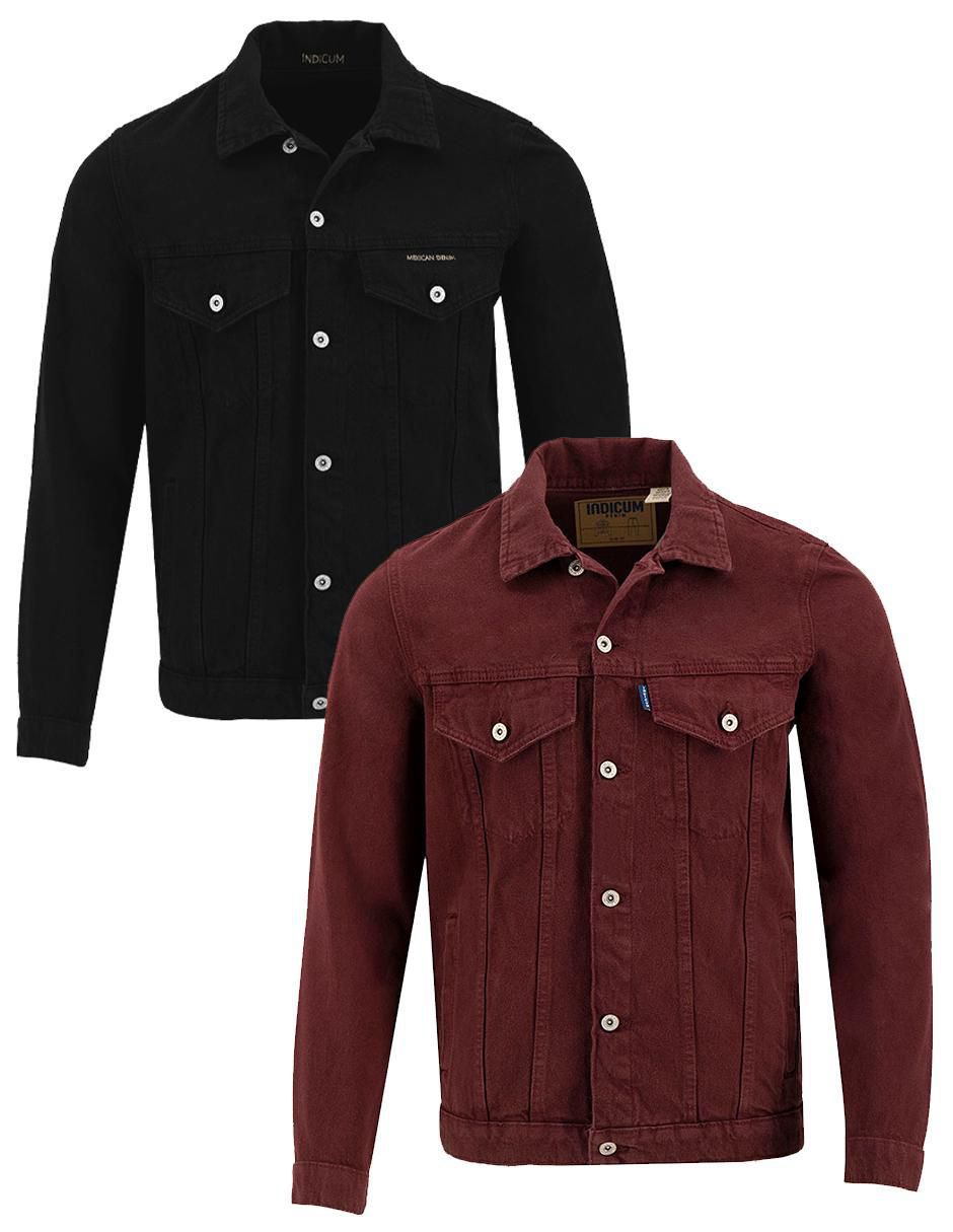 Set de chamarra denim de mezclilla con bolsillos para hombre Set de chamarra denim de mezclilla con bolsillos para hombre