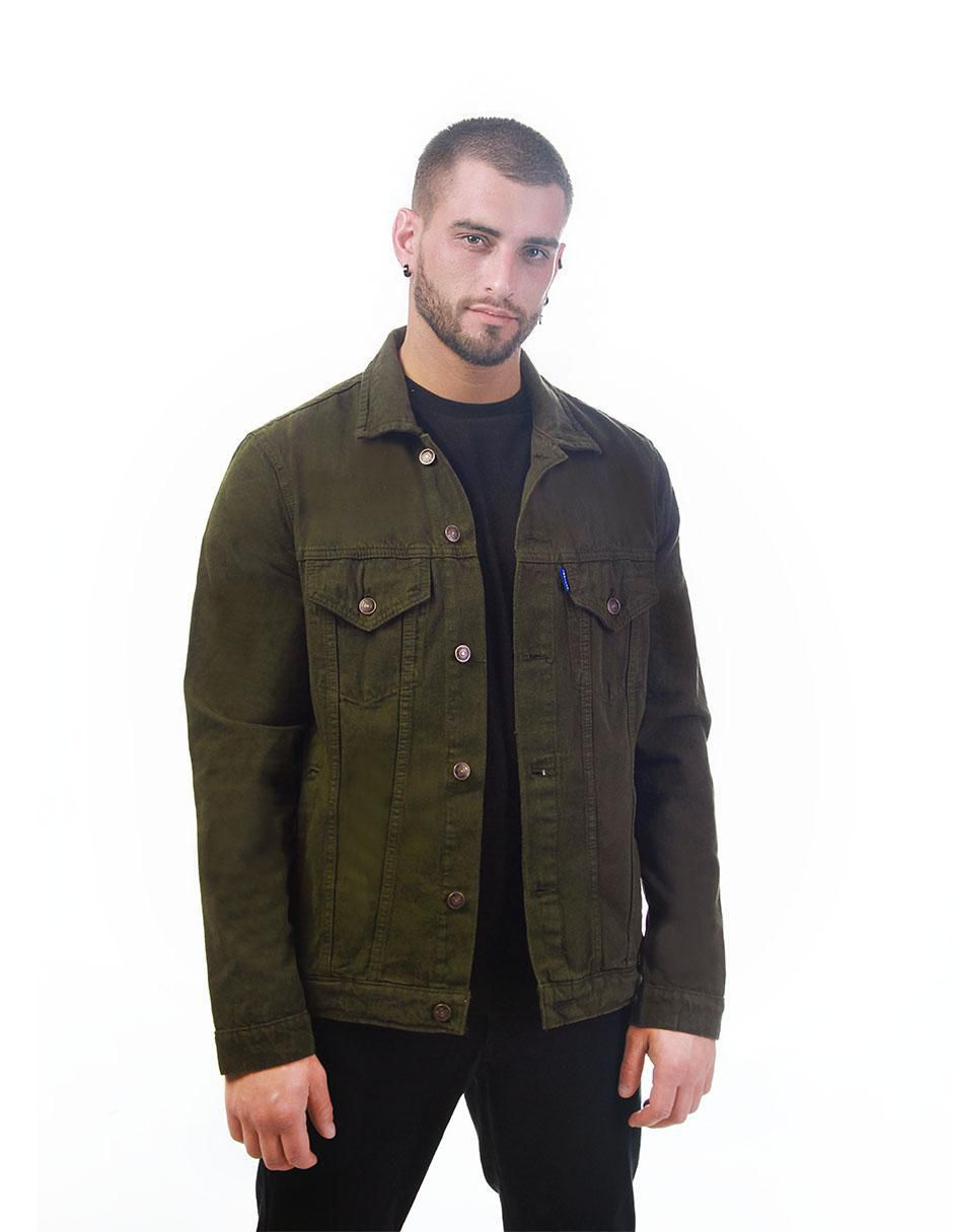 Chamarra denim de mezclilla con bolsillos para hombre