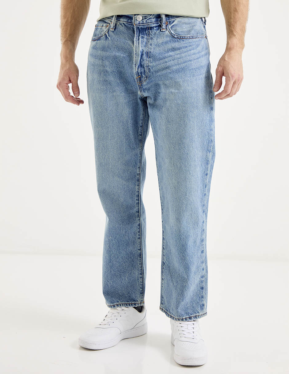 Jeans relaxed slim lavado medio para hombre