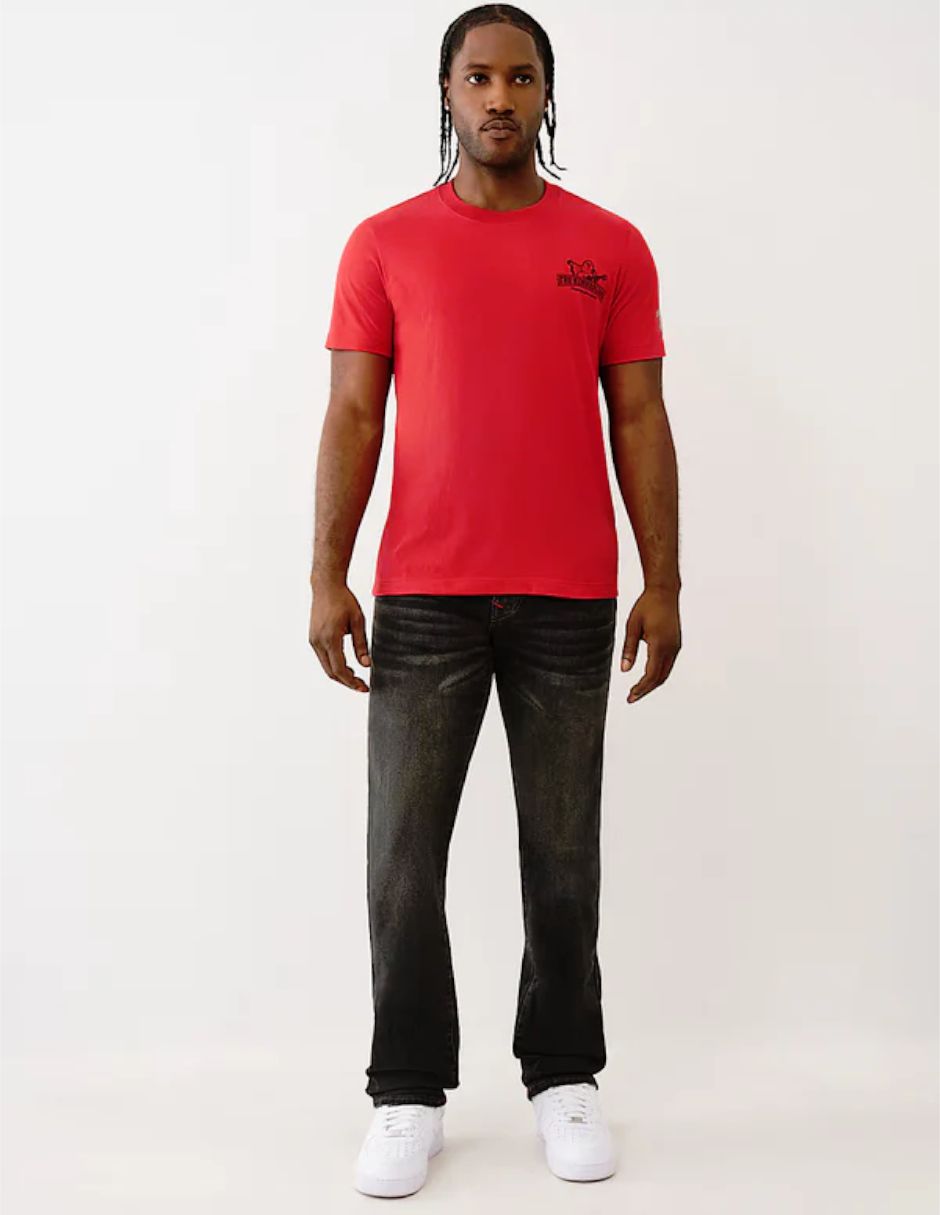 Jeans straight deslavado para hombre