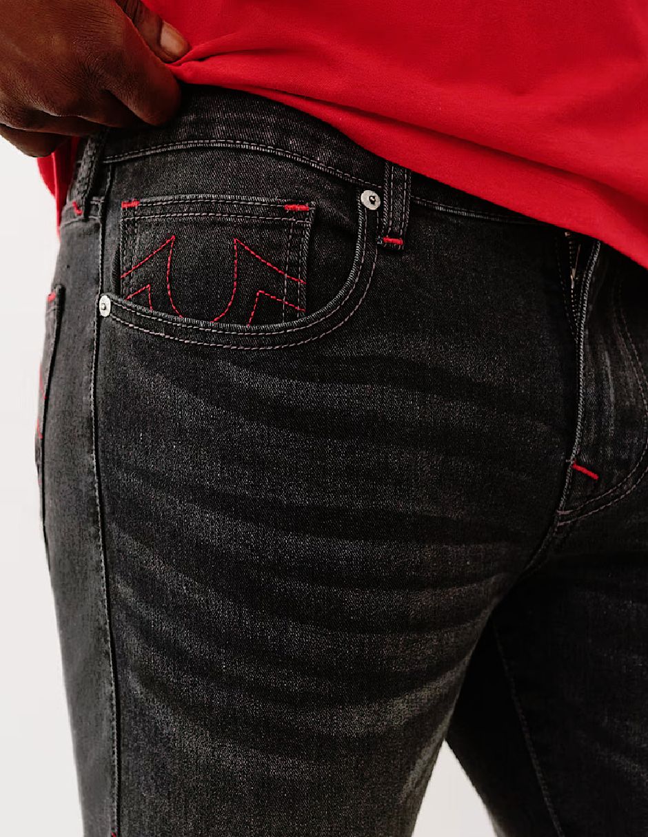 Jeans straight deslavado para hombre 6