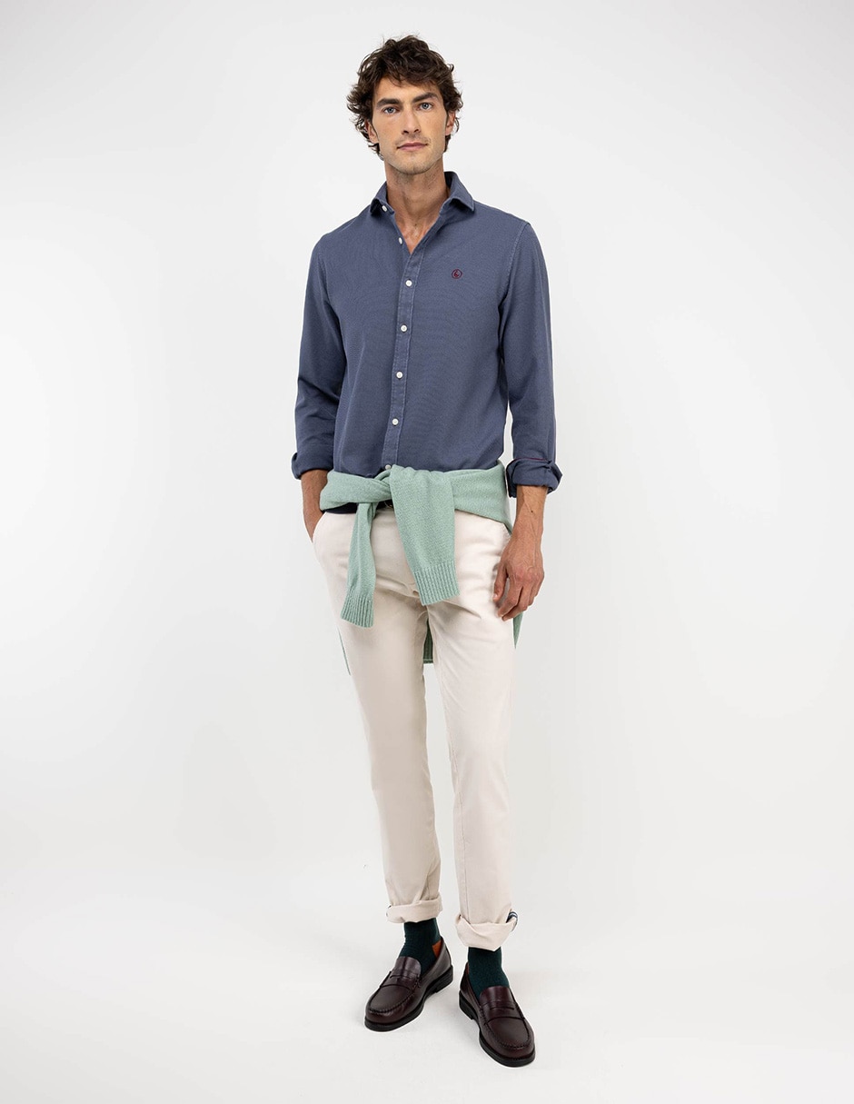 CAMISA EL GANSO 1050W25, M, AZUL MEDIO
