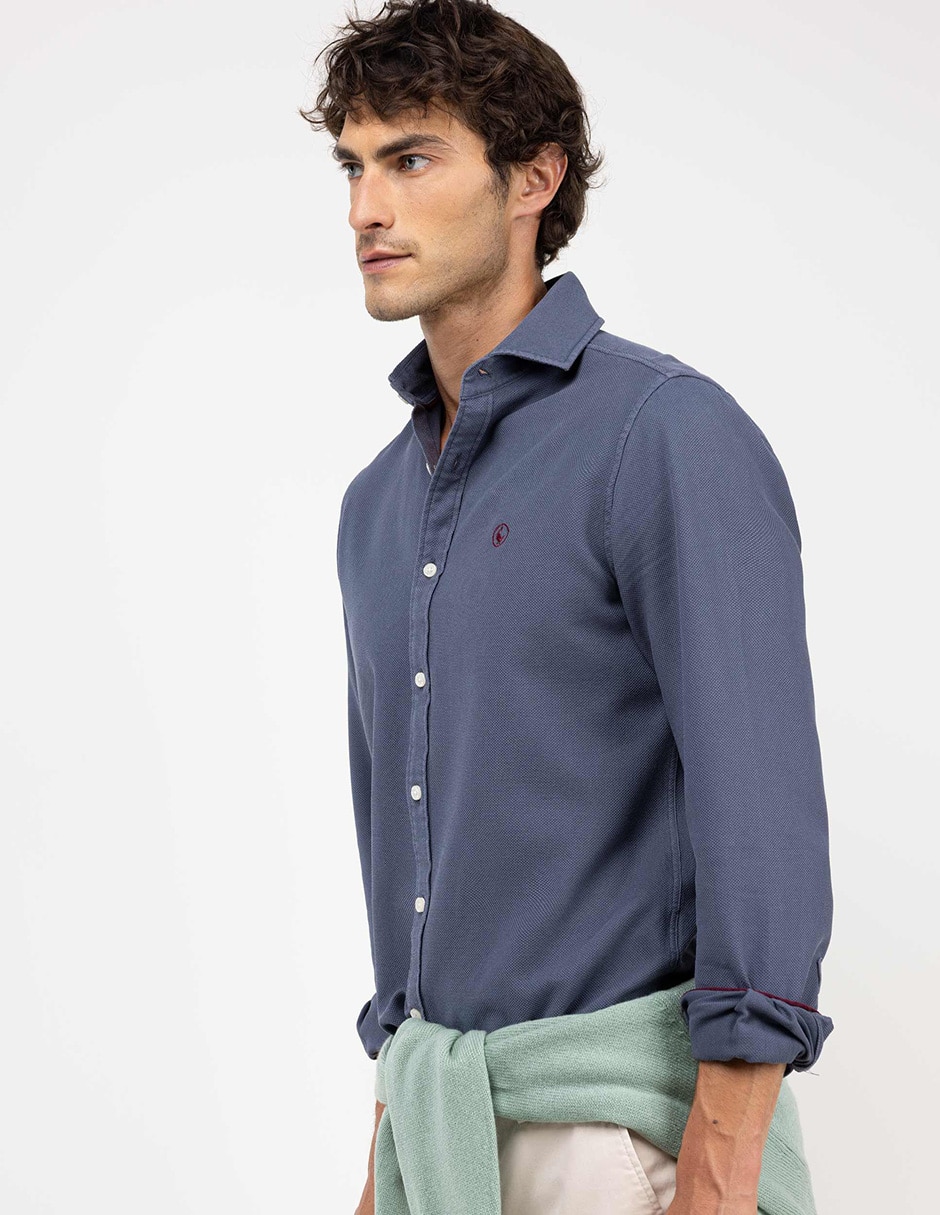 CAMISA EL GANSO 1050W25, M, AZUL MEDIO