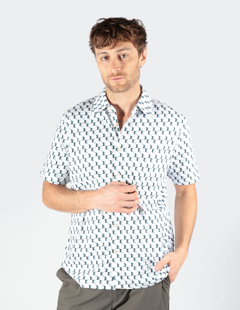 Camisa business casual manga corta para hombre Camisa business casual manga corta para hombre