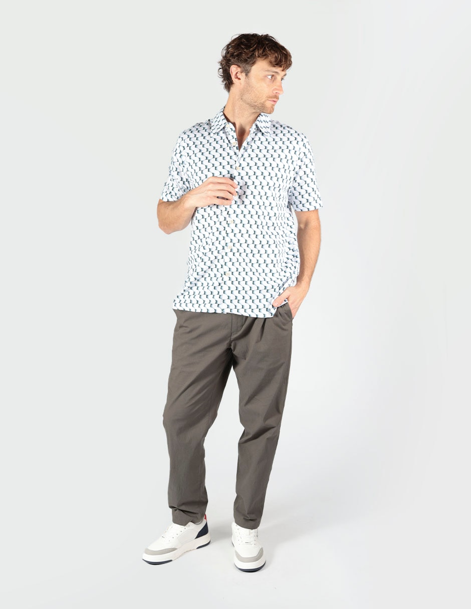 Camisa business casual manga corta para hombre 5