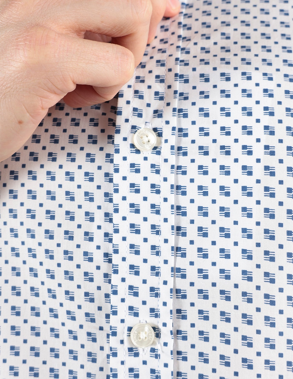 Camisa business casual de algodón manga corta para hombre 3
