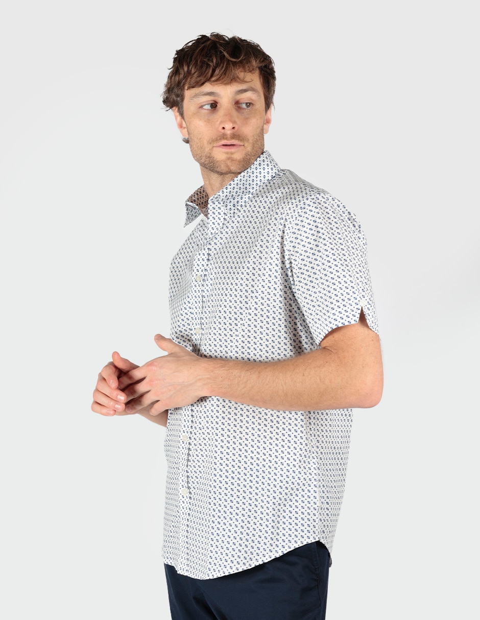 Camisa business casual de algodón manga corta para hombre 5