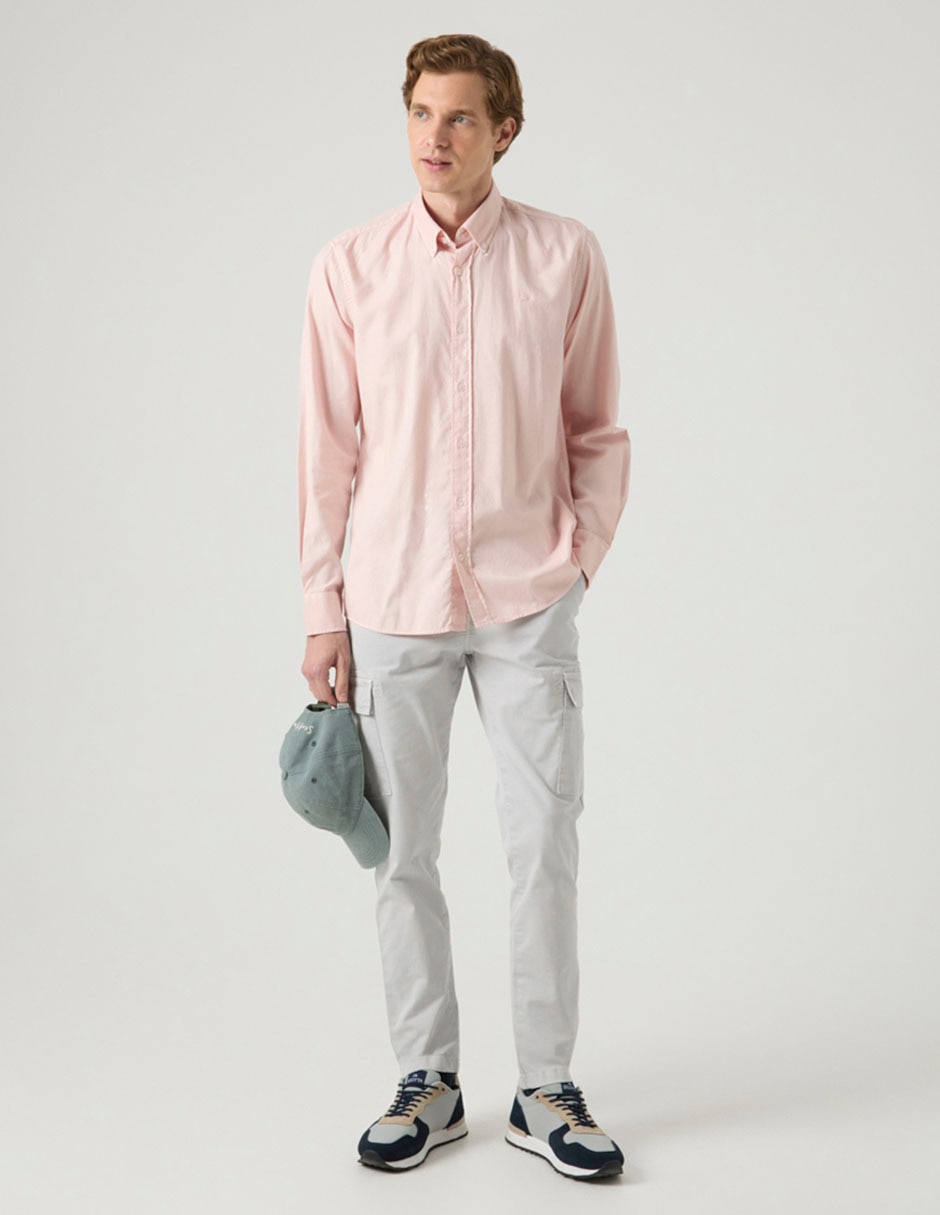 Camisa casual de algodón manga larga para hombre 4