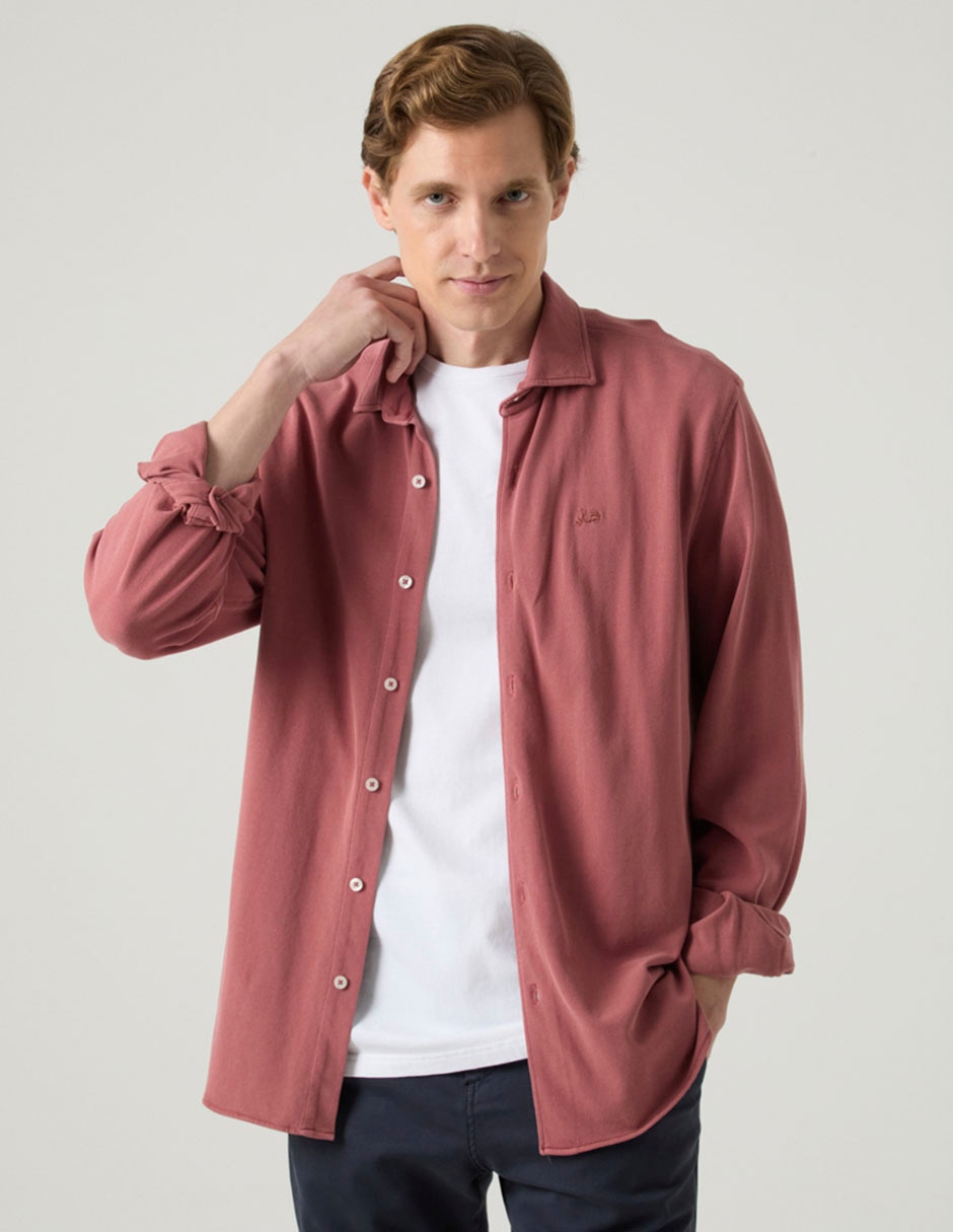 Camisa casual de algodón manga larga para hombre Camisa casual de algodón manga larga para hombre