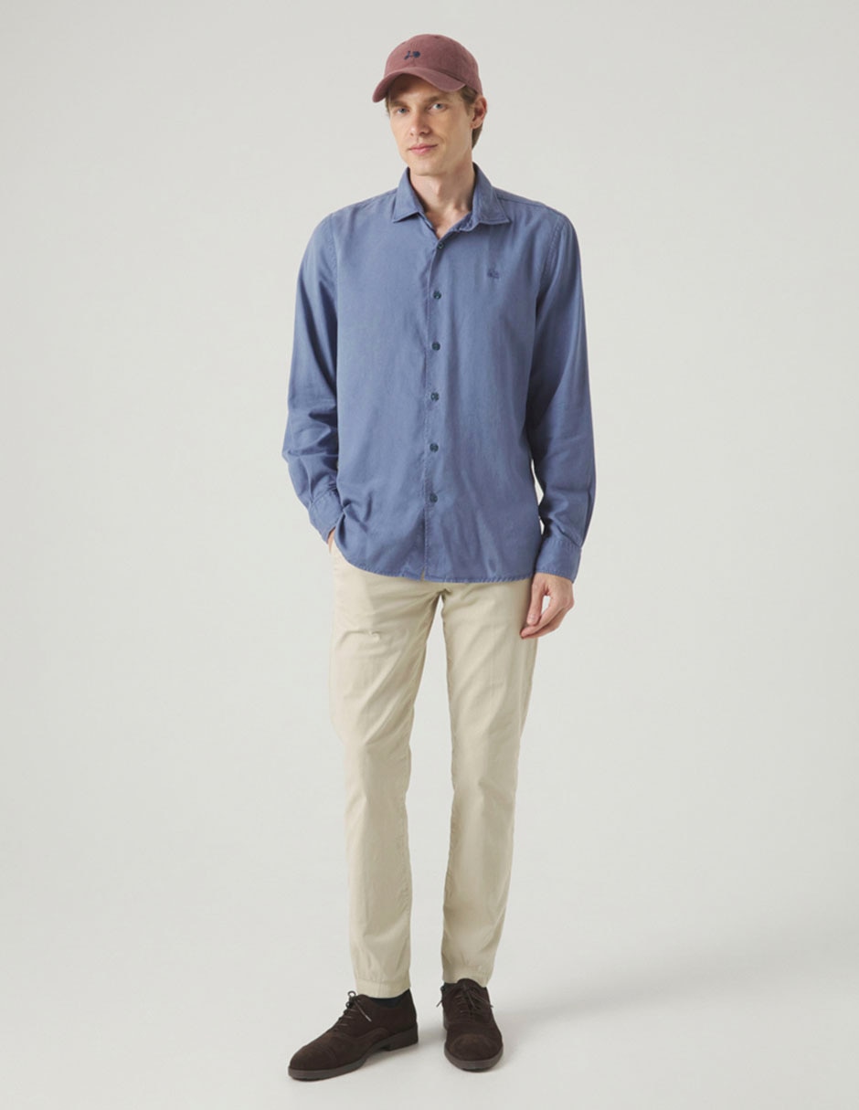 Camisa casual de lino manga larga para hombre 2