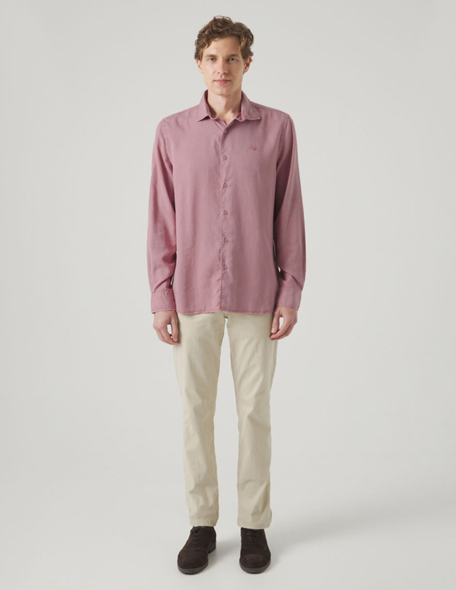 Camisa casual de lino manga larga para hombre 2