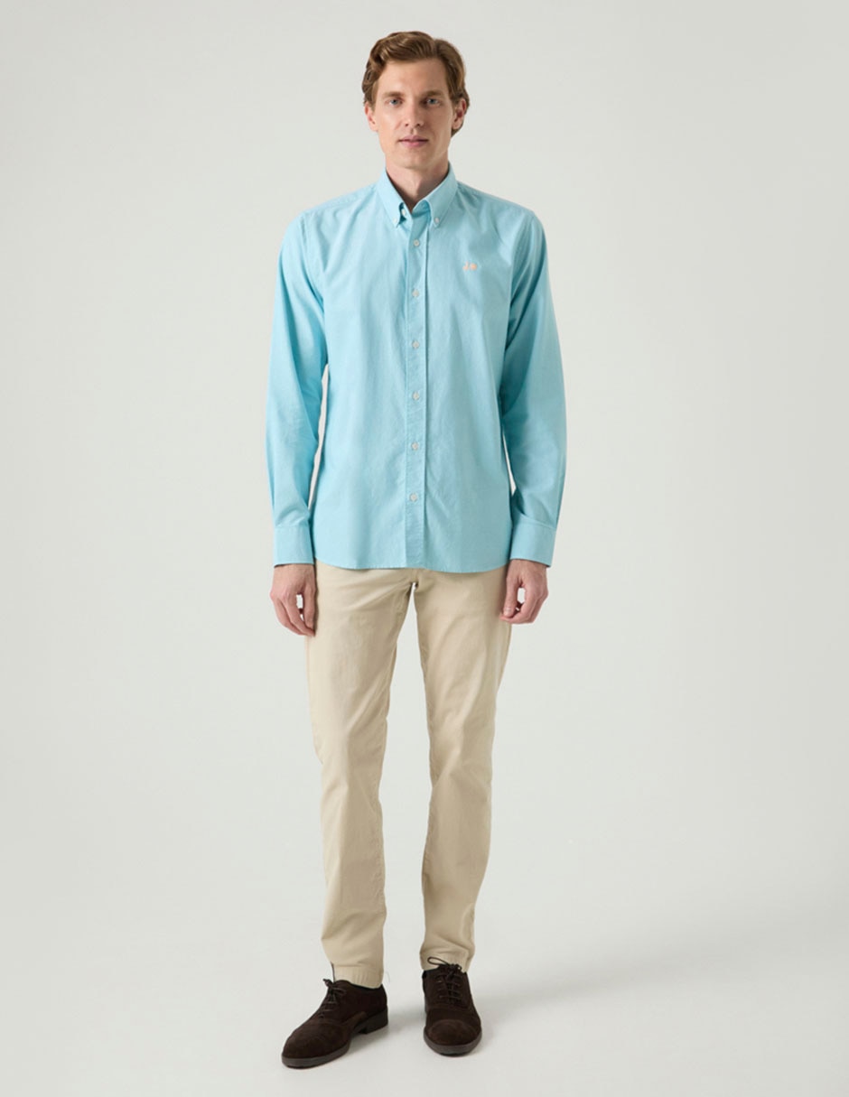 Camisa casual de algodón manga larga para hombre 2