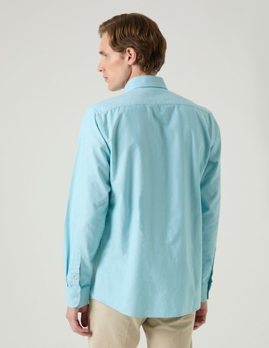 Camisa casual de algodón manga larga para hombre 4
