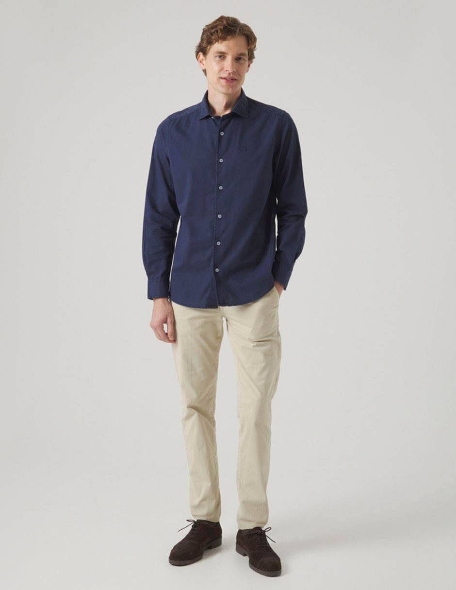 Camisa casual de algodón manga larga para hombre 2