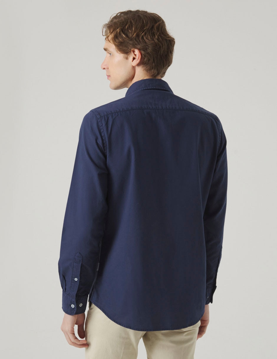 Camisa casual de algodón manga larga para hombre 4