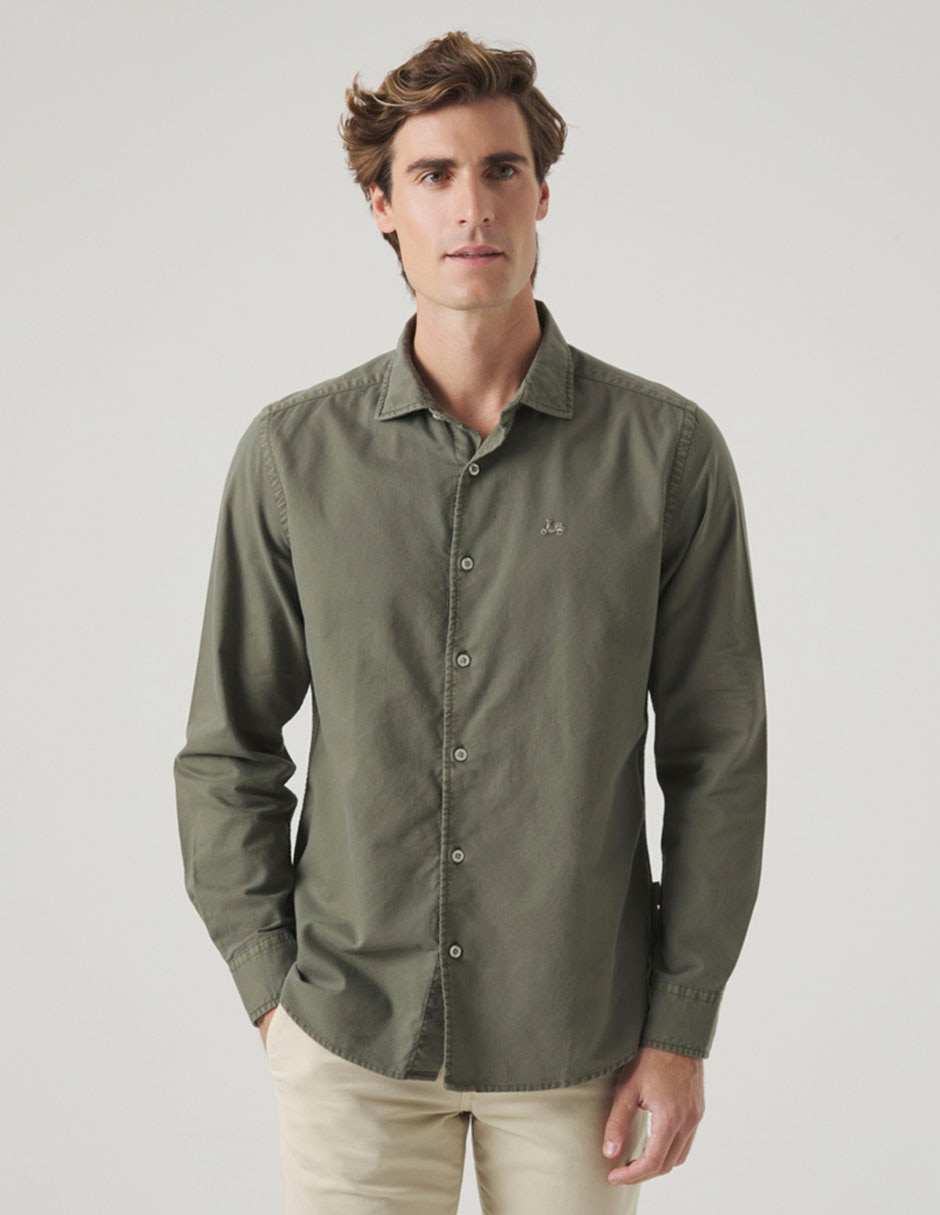 Camisa casual de algodón manga larga para hombre Camisa casual de algodón manga larga para hombre