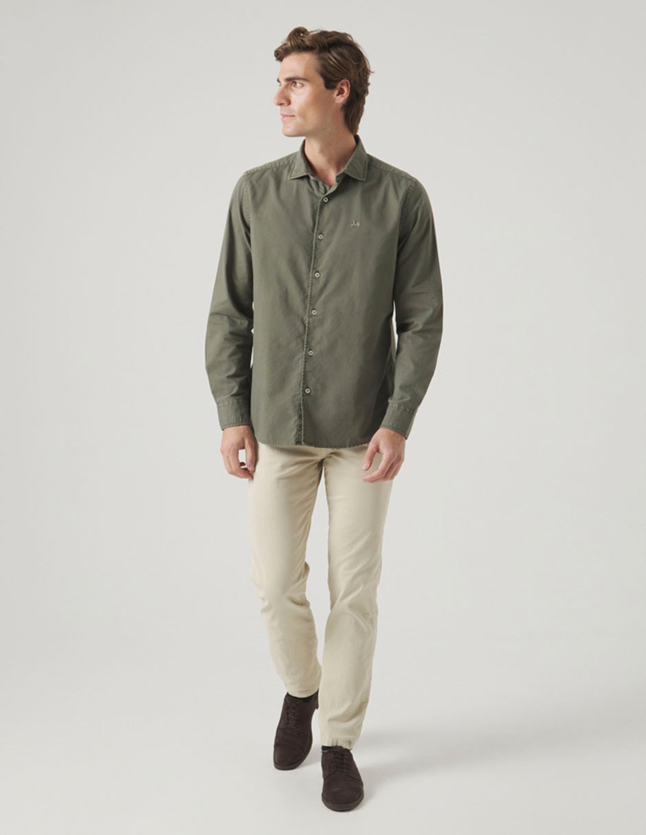 Camisa casual de algodón manga larga para hombre 2