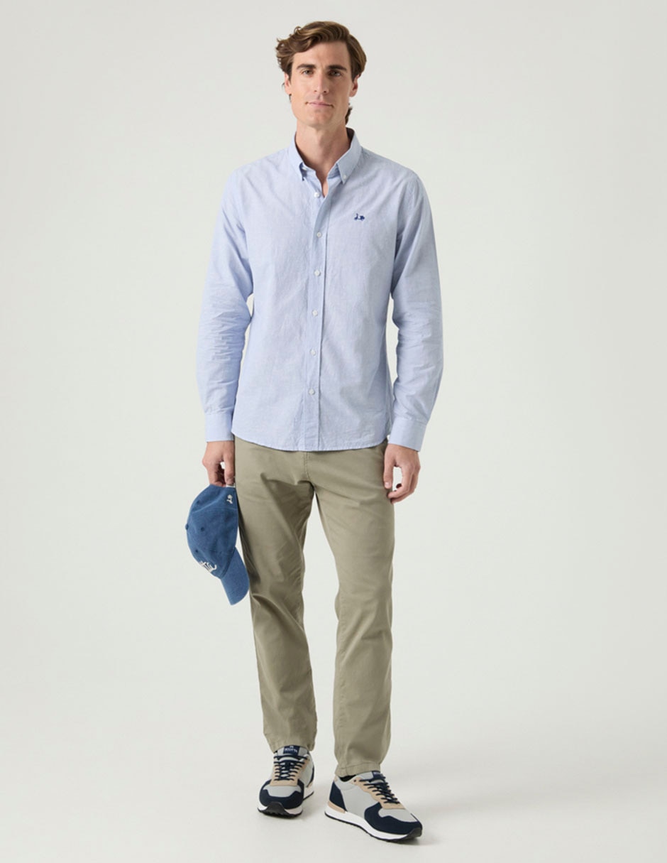 Camisa casual de algodón manga larga para hombre 2