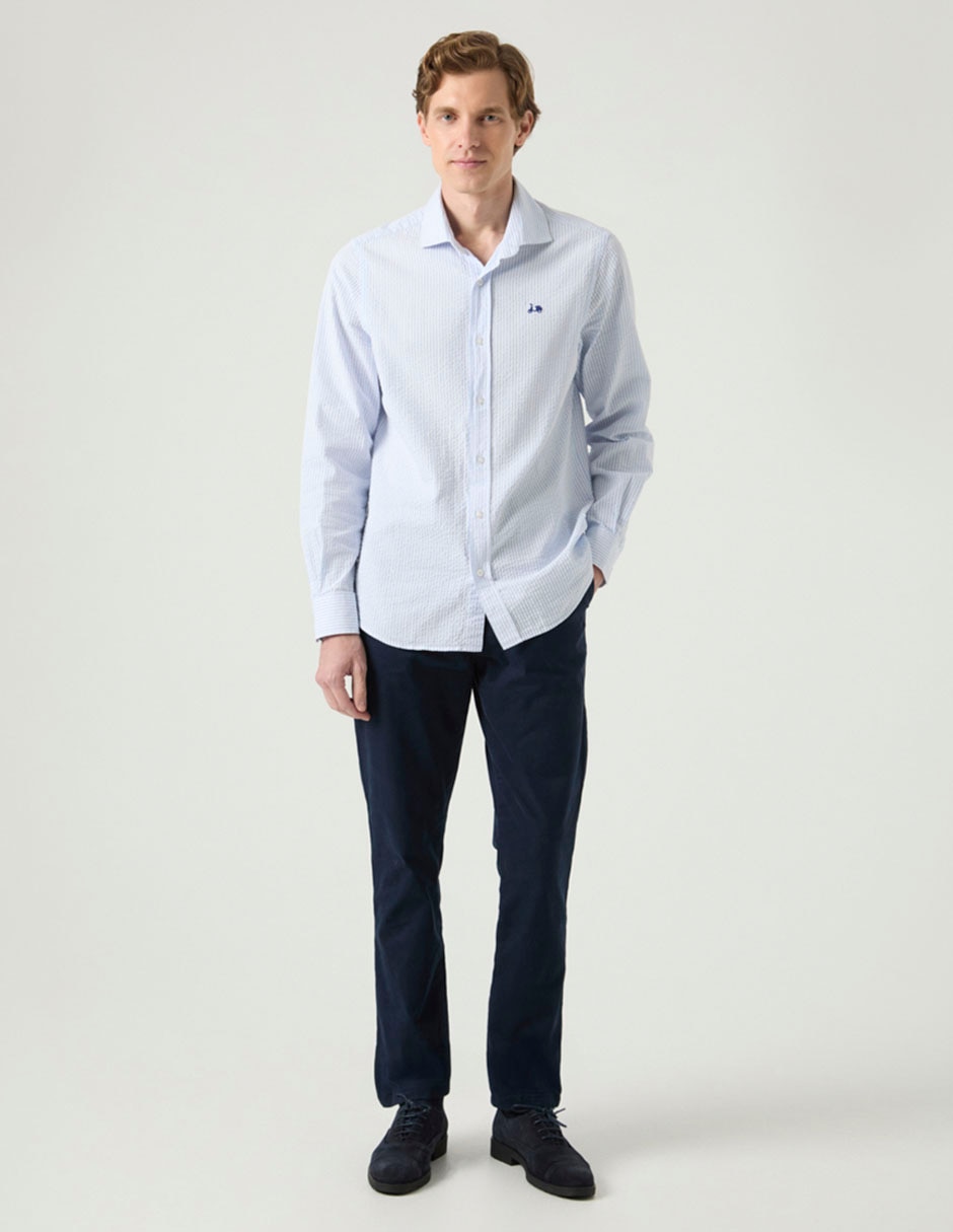 Camisa casual de algodón manga larga para hombre 2