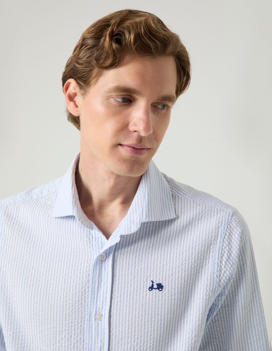 Camisa casual de algodón manga larga para hombre 4