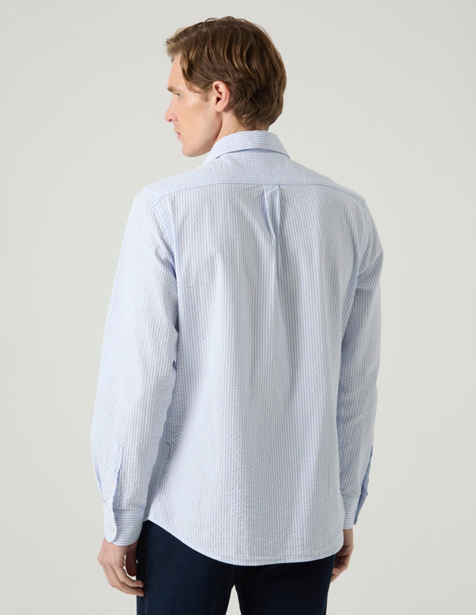 Camisa casual de algodón manga larga para hombre 5